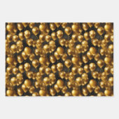 Elegantes schwarzes goldgefliestes Muster Geschenkpapier Set (Vorderseite 2)