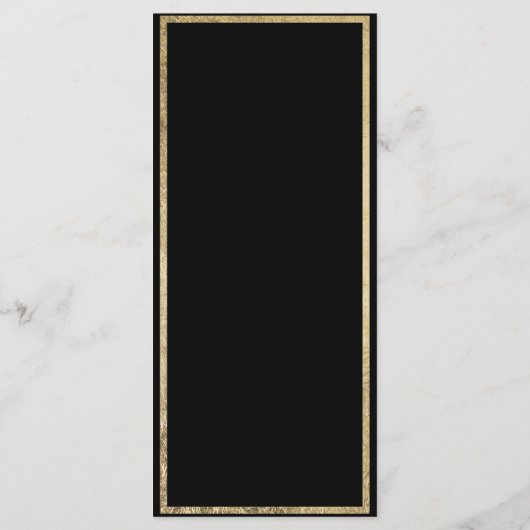 Elegantes, schwarzes Goldglas-Hochzeitsprogramm Programm (Rückseite)