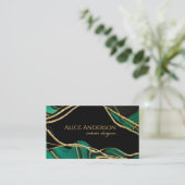 Elegantes schwarzes goldgrünes Age Visitenkarte (Stehend Vorderseite)