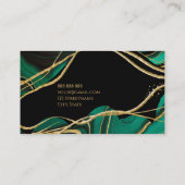 Elegantes schwarzes goldgrünes Age Visitenkarte (Rückseite)