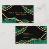 Elegantes schwarzes goldgrünes Age Visitenkarte (Vorne/Hinten)