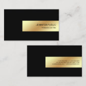 Elegantes schwarzes Goldmoderner beruflicher Chic Visitenkarte (Vorne/Hinten)