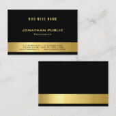 Elegantes schwarzes Goldmodernes Luxe berufliches Visitenkarte (Vorne/Hinten)