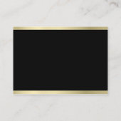 Elegantes schwarzes Goldschlichtes modernes Luxe Visitenkarte (Rückseite)