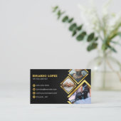 Elegantes Schwarzes & Goles Traumstrecke Airolo - Visitenkarte (Stehend Vorderseite)