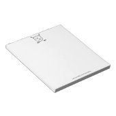 Elegantes schwarzes Golf-Monogramm-Wappen Notizblock (angewinkelt)