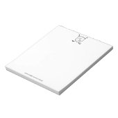 Elegantes schwarzes Golf-Monogramm-Wappen Notizblock (Rotiert)