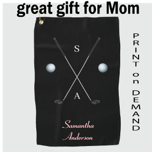 Elegantes schwarzes Golfhandtuch ⛳ Stilvolles Schl