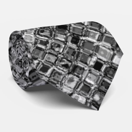 Elegantes Schwarzes Grau Glitzer Krawatte (Gerollt)