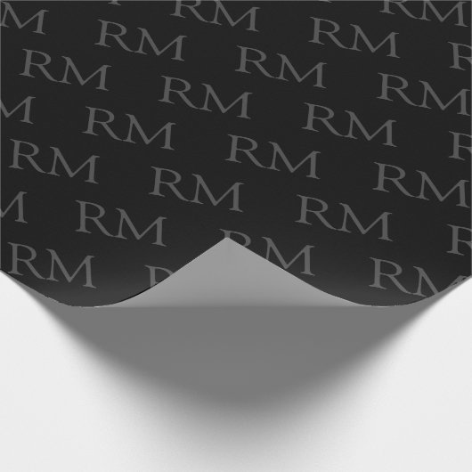 Elegantes Schwarzes Grau Minimalistisch Einfach Mo Geschenkpapier (Ecke)
