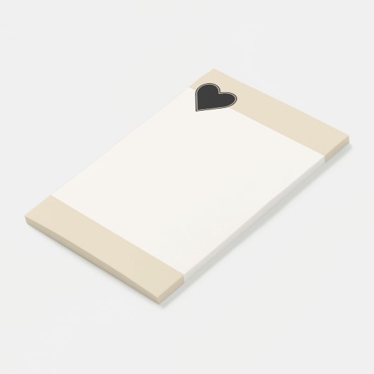 Elegantes schwarzes Herz 2 Post-it Klebezettel (angewinkelt)