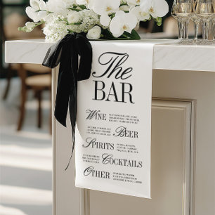 Elegantes schwarzes Hochzeitsbar-Menü-Rezeptionssc Banner