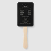 Elegantes Schwarzes Hochzeitsprogramm für den Herb Fächer (Rückseite)