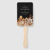 Elegantes Schwarzes Hochzeitsprogramm für den Herb Fächer (Vorderseite)