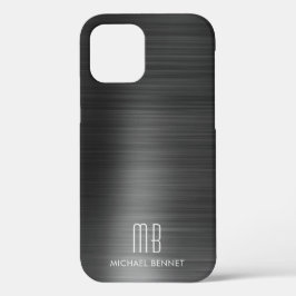 Elegantes Schwarzes Imitat gebürstetes Metallische Case-Mate iPhone Hülle