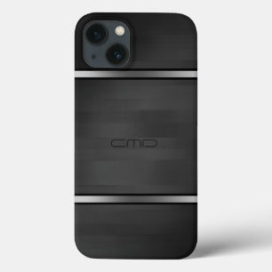 Elegantes Schwarzes Imitat Holzstreifen Silberakze Case-Mate iPhone Hülle