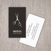 Elegantes Schwarzes Imitat Silberschere Fetthaarsa Visitenkarte