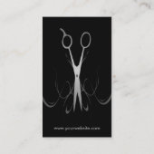 Elegantes schwarzes Imitatsilberner Hairstylist Visitenkarte (Rückseite)