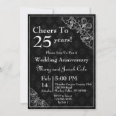Elegantes Schwarzes Jubiläum Einladung (Vorderseite)