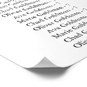 Elegantes schwarzes Kalligrafisches Reisediagramm Poster (Ecke)