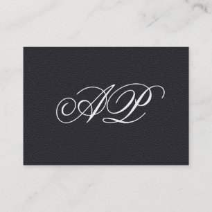 Elegantes schwarzes Leder mit Luxe Monogram Visitenkarte