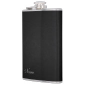 Elegantes schwarzes Leder personalisiert aussehen Flachmann (Links)