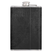 Elegantes schwarzes Leder personalisiert aussehen Flachmann (Rückseite)
