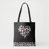 Elegantes Schwarzes Leopard Herz Tasche (Vorderseite)