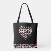Elegantes Schwarzes Leopard Herz Tasche (Rückseite)
