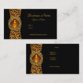 Elegantes schwarzes Leopardentier Jewel Visitenkarte (Vorne/Hinten)