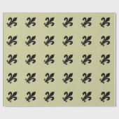 Elegantes, schwarzes Lilie-Musterpapier Geschenkpapier (Flach)