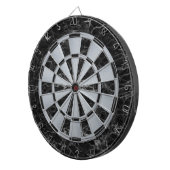 Elegantes Schwarzes Marmor Imitat Silver Metallic  Dartscheibe (Vorderseite rechts)