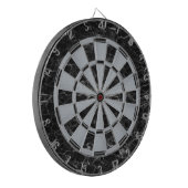 Elegantes Schwarzes Marmor Imitat Silver Metallic  Dartscheibe (Vorderseite Links)