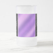 Elegantes Schwarzes Marmor und Lila Foil Monogramm Mattglas Bierglas (Mittel)