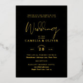 Elegantes Schwarzes Meer Folieneinladung (Vorderseite)