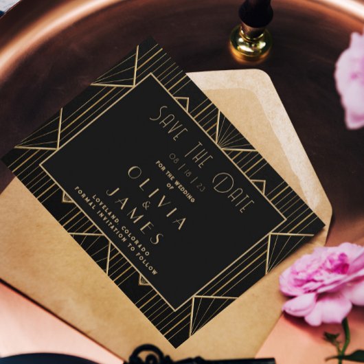 Elegantes Schwarzes Meer Save The Date