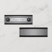 Elegantes Schwarzes Metall Silver Skinny 2 Mini Visitenkarte (Vorne/Hinten)