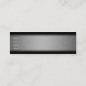 Elegantes Schwarzes Metall Silver Skinny 2 Mini Visitenkarte (Rückseite)