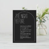 Elegantes Schwarzes Minimales Skript The Night Bef Einladung (Stehend Vorderseite)