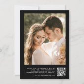 Elegantes Schwarzes Modernes Minimales Foto QR Cod Einladung (Rückseite)