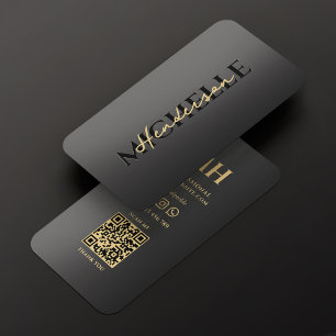Elegantes schwarzes Monogramm professionell modern Visitenkarte
