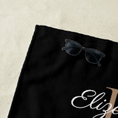 Elegantes Schwarzes Monogramm Strandtuch (Beispiel)