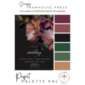 Elegantes Schwarzes Moody-Floral Einladung