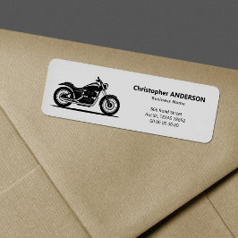 Elegantes schwarzes Motorrad-Rücksendeetikett