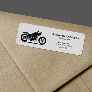 Elegantes schwarzes Motorrad-Rücksendeetikett