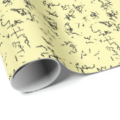Elegantes schwarzes Muster auf Cream Background Geschenkpapier (Rolleneckpunkt)