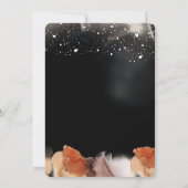 Elegantes Schwarzes Orange Minimalistisches Brautp Einladung (Rückseite)