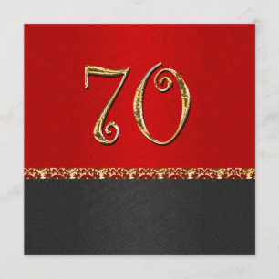 Elegantes schwarzes Party des Rotes 70. Gold Einladung