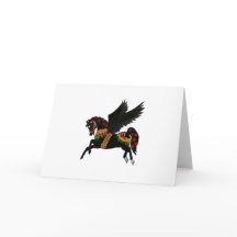 Elegantes schwarzes Pegasus-Vintage-Karussellpferd