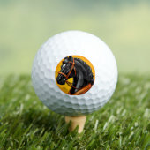 Elegantes Schwarzes Pferd Golfball (Insitu T-Shirt)